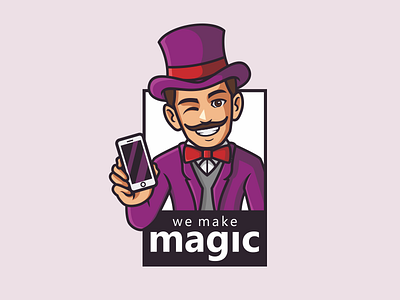WeMake Magic animation apps branding cartoon cartoon character character design illustration logo magician magician logo mascot mascot design mascot logo mobile mobile app mobile ui ui ui ux