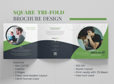 Square Trifold Brochure Design brochure design brochure layout brochure maker brochure template business brochure editable brochure
