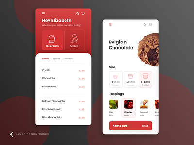 Online ice cream store design minimal mobile app mobile app design mobile ui ui uidesign uiux ux uxdesign