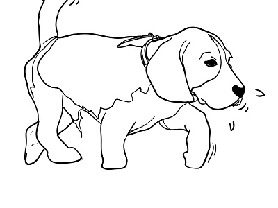 dog animal art cartoon cute dog doodle drawing drawn hand handdrawn line pet play