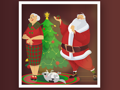Christmas Story character design christmas christmas tree holyday illustration illustrator new year pet santa santa claus