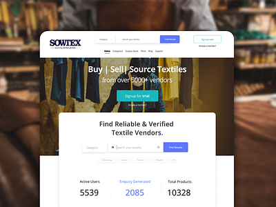 Homepage Design & User Flow | Textile B2B Online Marketplace design textile website ui ui design ui designer ux web web design web ui web ui ux website design