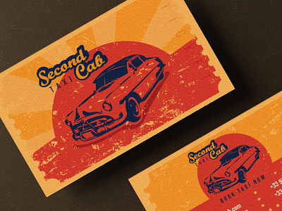 Business card for taxi in retro style business card car retro taxi