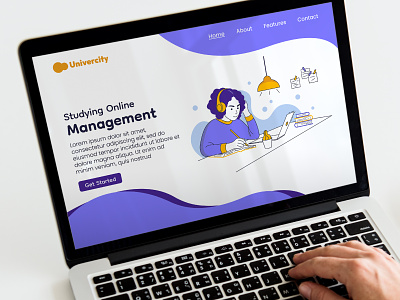 Flat illustration for landing page in education education flat landing student