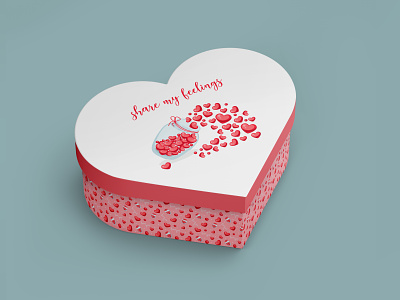 Illustration & pattern for gift box gift box heart illustration package gift paper valentines day