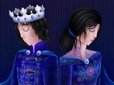 EXILE blue crown exile folklore folklore album illustration king king and queen procreate queen series