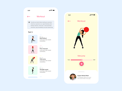 Workout UI Design fitness app fitness website design gym app health app ui ui ux design ux design workout workout app workout ui