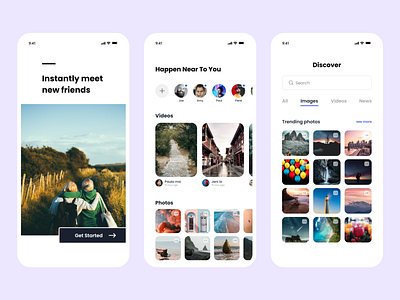 Social media UI by Oussama ELBAZ on Dribbble