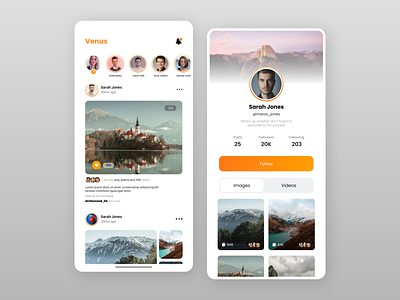 Social Media App chat app daily ui design facebook ui home page design home ui instagram post instagram ui messaging app minimal ui profile ui design social app social media social media app social network social ui ui ui ux design user profile ux design