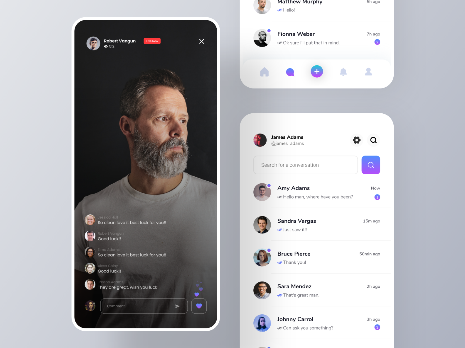 Social App by Ilya Studio on Dribbble