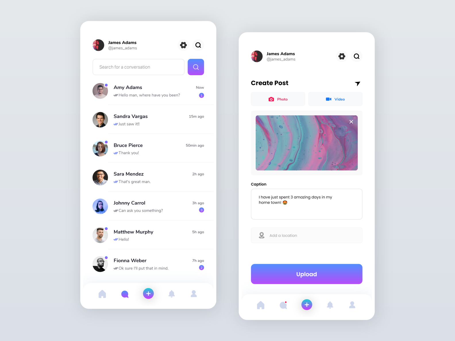 Chat App by Oussama ELBAZ on Dribbble