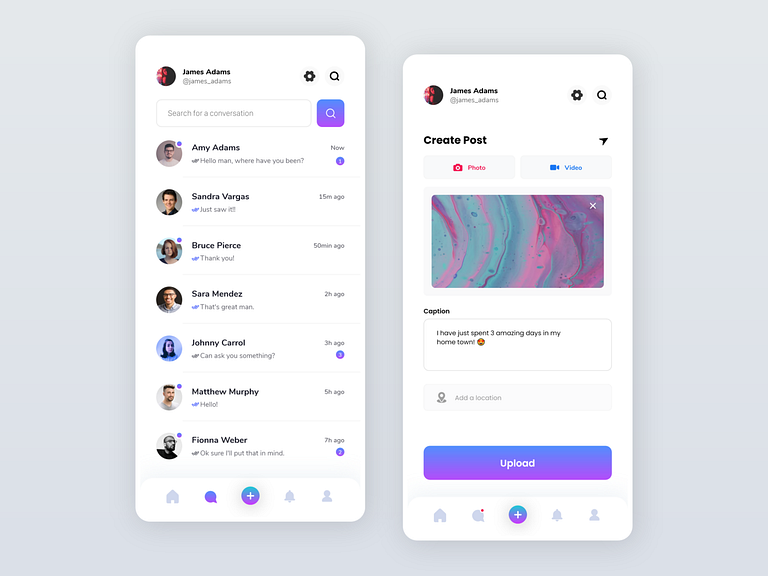 Chat App by Oussama ELBAZ on Dribbble