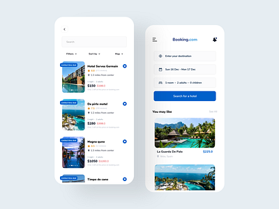 Booking.com Redesign adobe xd android app ui daily chalenge daily ui design ios ios app minimal ui mobile app development mobile application mobile ui mobile ui design ui ui design ui kit ui ux design user experience user interface ux design