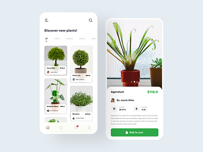 Plant App adobe xd android app ui daily challenge daily ui design ios ios app minimal ui mobile app design mobile application mobile development mobile ui ui ui kit ui ux design uiux user experience user interface ux design