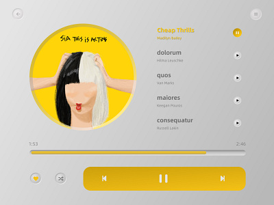 music player ui design app art design icon illustration ui ux web website