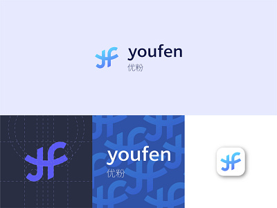YF youfen Comprehensive intermediary APP art branding design flat illustration logo typography