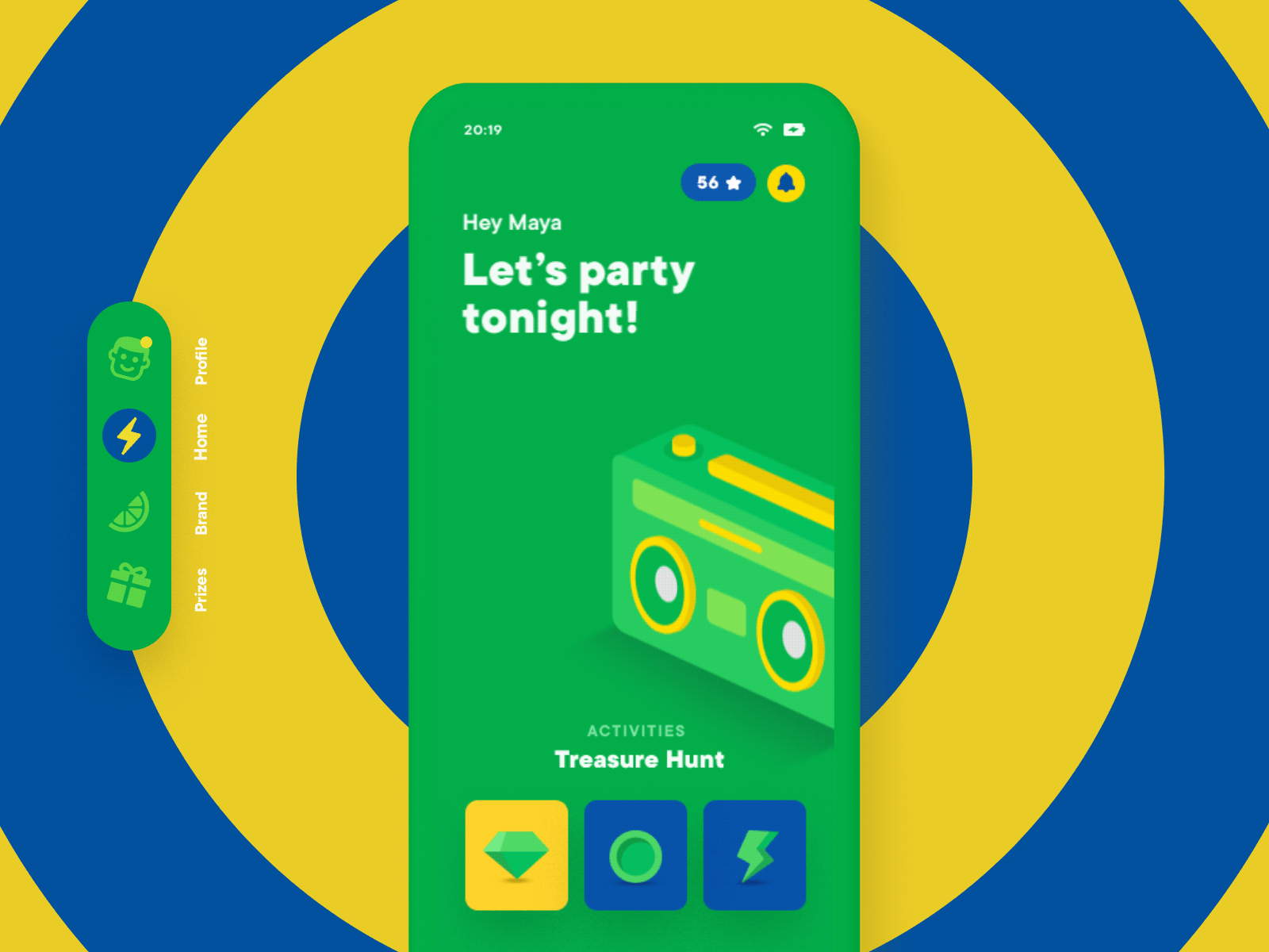 Spirit Lime – Event App animation app boombox event illustration mobile music party trivia
