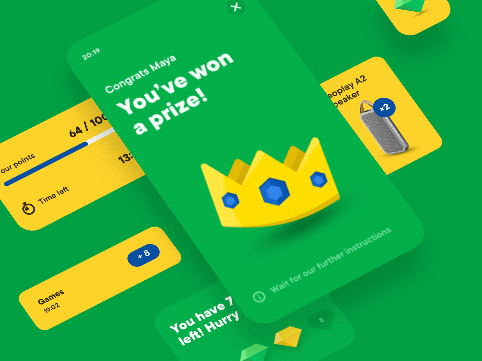 Spirit Lime – Event App UI animation app crown event illustration mobile party ui winner