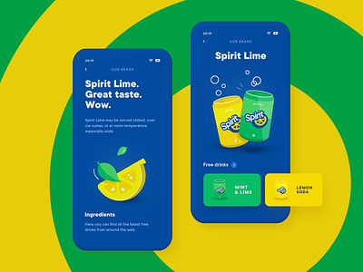 Spirit Lime – Event App Brand Screen app drink event illustration lemon lime mobile party