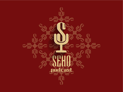 Branding Logo Seho Podcast branding drunken logo monoline pattern podcast spotify spotify cover wine
