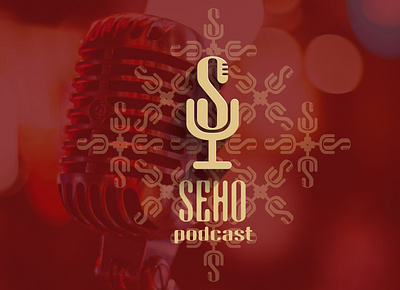 Seho Podcast Branding Indentity art direction branding design graphicdesign identity logo microphone monogram podcast spotify typography wordmark