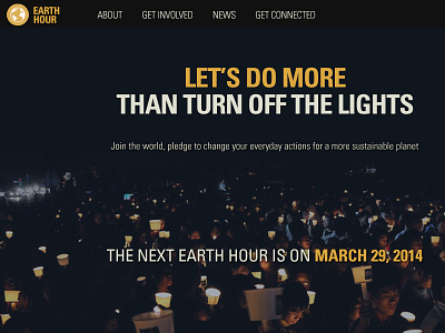 Earth Hour Website Redesign coding css earth hour html parallax redesign ui website