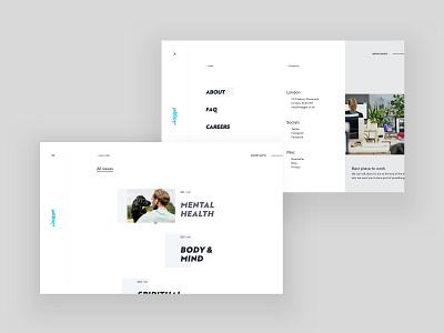 Waggel — Extras concept design grid home menu minimal navigation typography ui