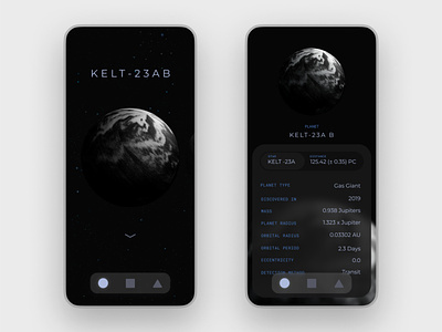 Exoplanets mobile app app concept cosmic design exoplanet interaction mobile planet ui ux