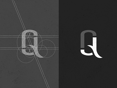 JQ : Logo Construction branding construction design geometry grid guidelines identity logo mark monogram process typography
