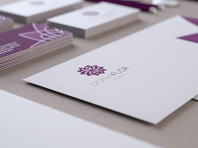 DonaFlor : Envelopes 3d branding business card corporate design flower identity letterhead visual wedding