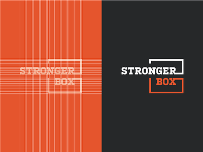 StrongerBox : Logo Grid branding construction corporate identity design geometry grid guidelines identity logo process typography wordmark