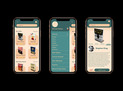The Bookshelf mobile app design ui ux design uiux