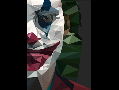 Joker Polygon Art adobe illustrator digital art illustraion joker poygon art