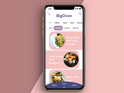 BigOven-Recipe App adobe xd food app graphic design mobile app design mobile design mobile ui purple recipe app trending ui ux ui ux design