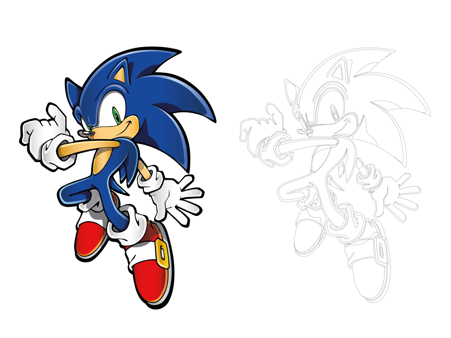 Pure Vector Sonic Illustration and Colouring by DarkoDesign on Dribbble