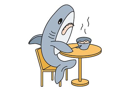 Shark breakfast breakfast design graphic design illustration illustrator shark