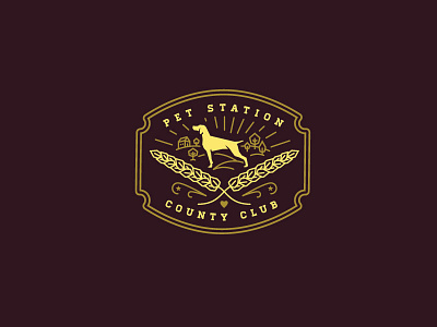 Pet Station County Club (Reject) badge branding dags dogs illustration