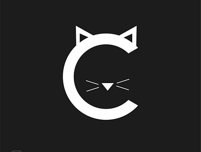 C for cat branding design illustration minimal typography