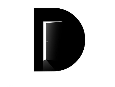D for door design flat illustration minimal typography