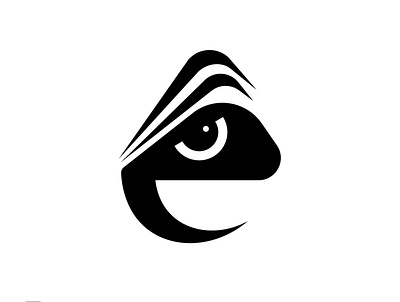 e for eye design flat illustration logo minimal typography