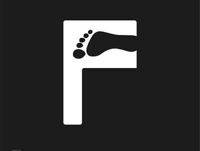 F for foot branding creative design flat illustration logo minimal typography