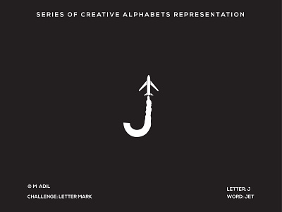 J for Jet branding creative design flat illustration logo minimal typography vector