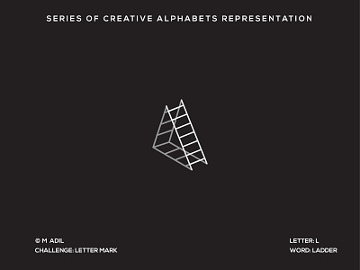 L for Ladder branding creative design flat icon illustration logo minimal typography vector