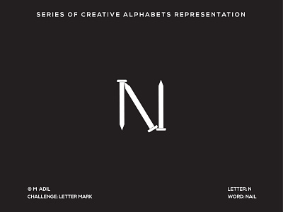 N for Nail branding creative design flat icon illustration logo minimal typography vector