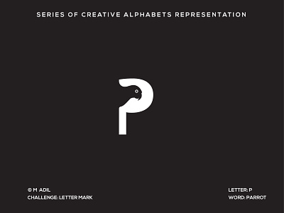 P for Parrot branding creative design flat icon illustration illustrator logo minimal typography vector