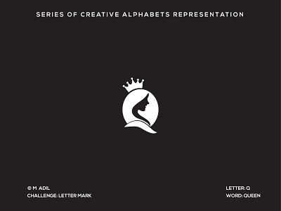 Q for Queen branding creative design flat icon illustration illustrator logo minimal typography vector