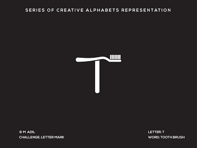 T for Tooth Brush branding creative design flat icon illustration illustrator logo minimal typography vector