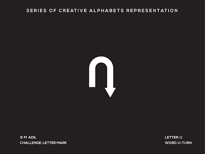 U for U-turn branding creative design flat icon illustration logo minimal typography vector