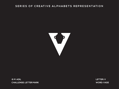 V for Vase branding creative design flat icon illustration illustrator logo minimal typography vector