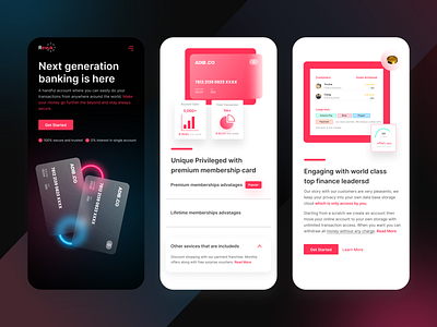 Revuk I Online Banking Account Mobile Responsive banking website dark dark app dark ui finance finance website financial fintech interface design landing page minimal design mobile responsive mobile responsive design modern design responsive responsive design responsive website ui design visual design website design